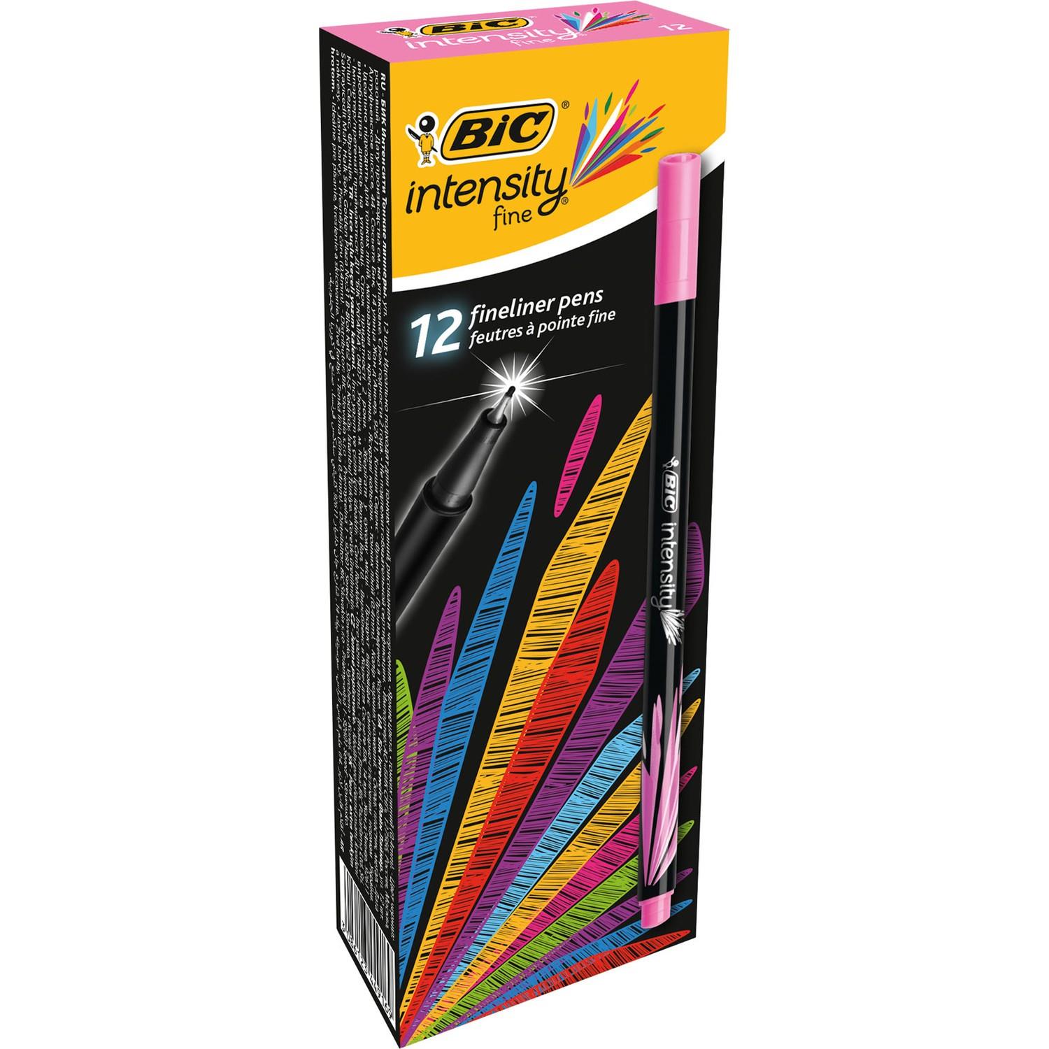 Bic Keçe Uç Kalem İnterstiy Fine Liner İnce Uçlu Kalem Pembe (12 Li Paket)