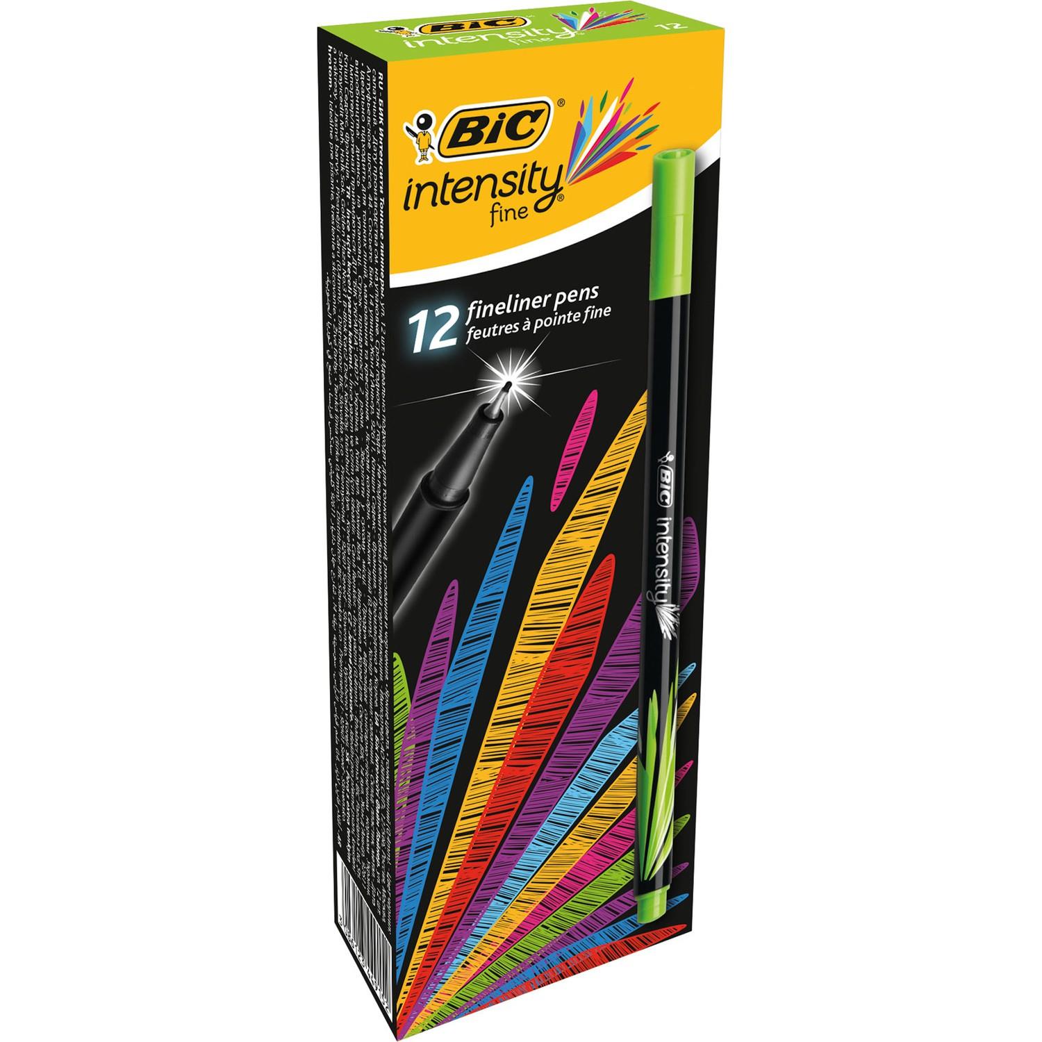 Bic Keçe Uç Kalem İnterstiy Fine Liner İnce Uçlu Kalem Yeşil (12 Li Paket)