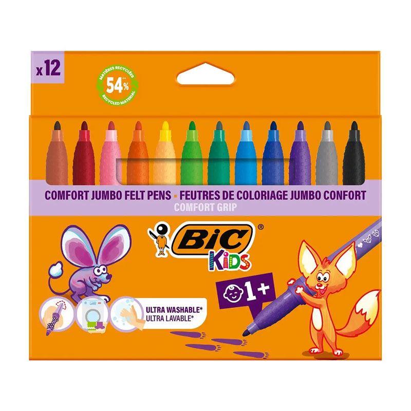 Bic Keçeli Kalem Comfort Jumbo 12 Renk Keçeli Boya Kalemi