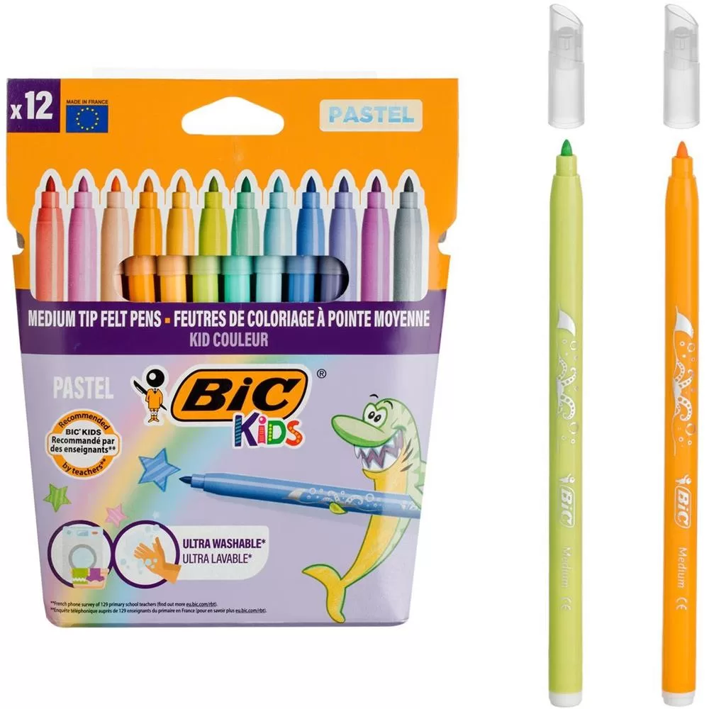 Bic Kids Couleur Keçeli Boya Kalemi Pastel 12 Renk