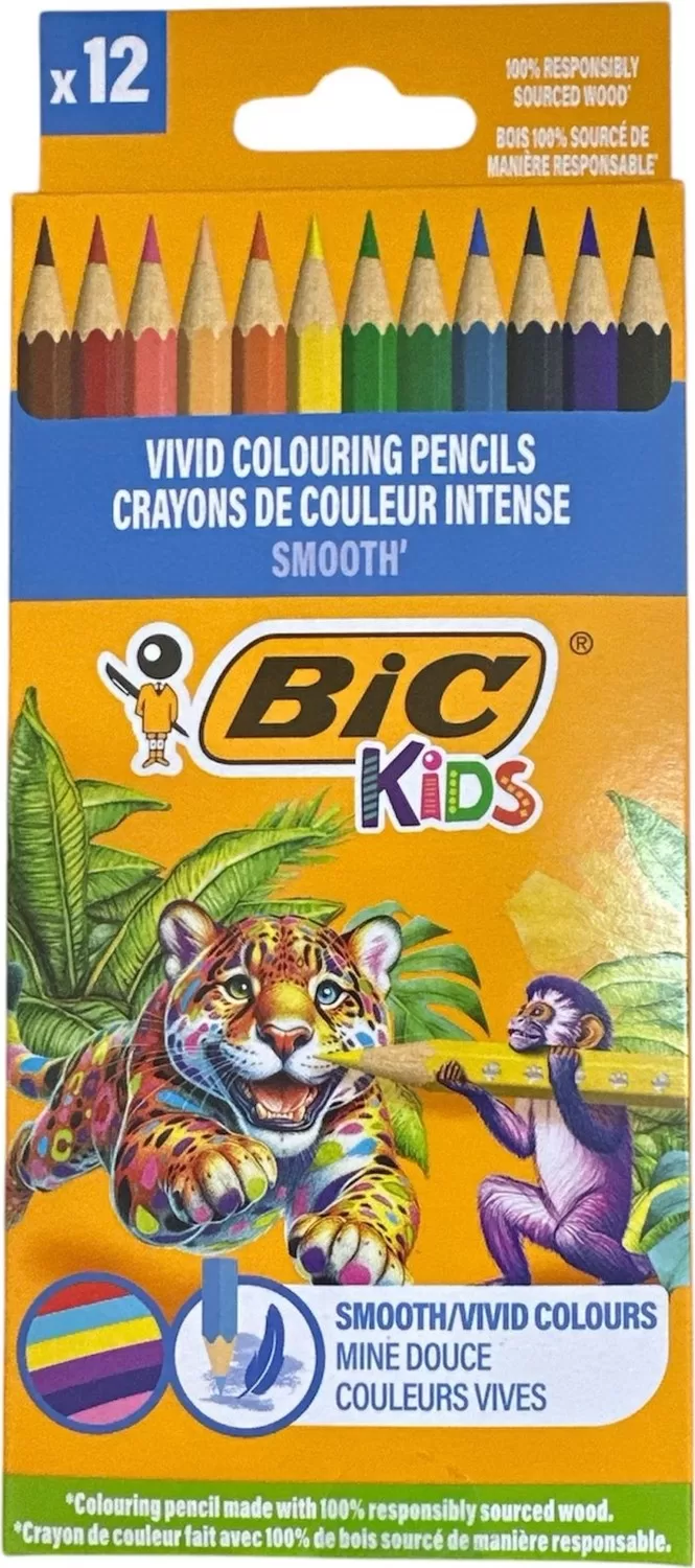 Bic Kids Smooth Kuru Boya Kalemi 12 Renk