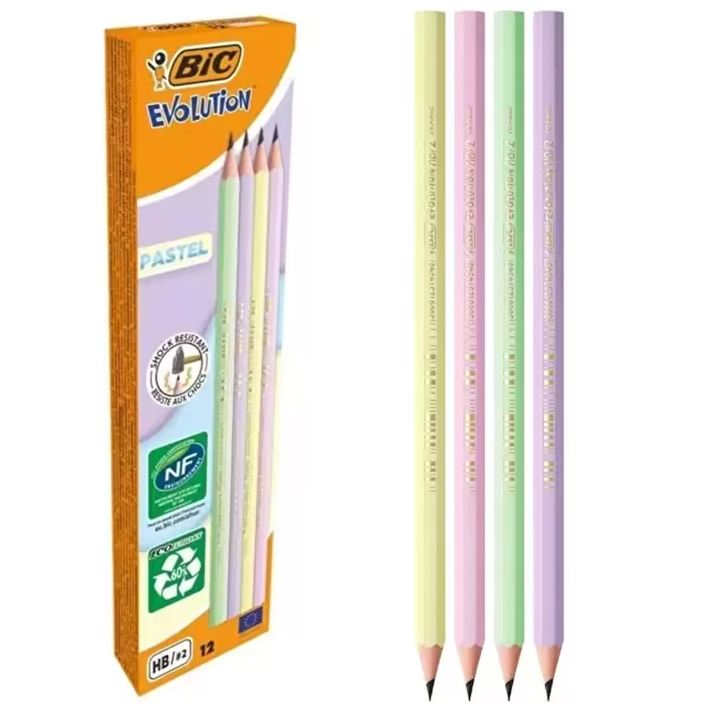 Bic Kurşun Kalem Evol Pastel Renkler 12 Li Kurşun Kalem