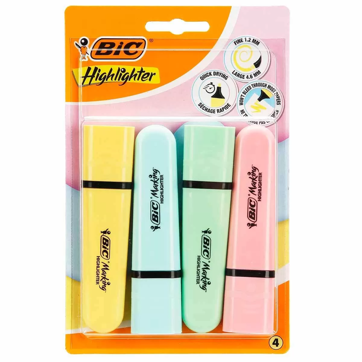 Bic Marking Flat Fosforlu Kalem 4’lü Paket