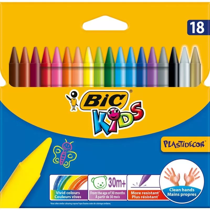 Bic Pastel Boya Plastidecor Silinebilir 18 Renk 829771