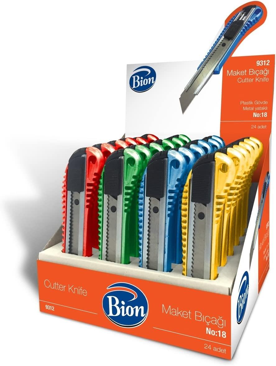 Bion Maket Bıçağı Metal Yataklı Maket Bıçağı (24 Lü Paket)