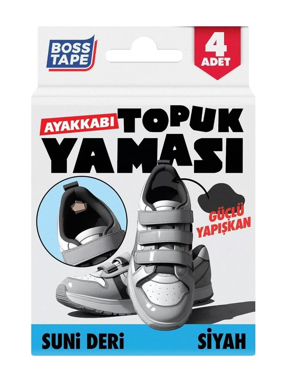 Boss Tape Ayakkabı Topuk Yaması Kendinden Yapışkanlı Ayakkabı Tamir Bandı Siyah