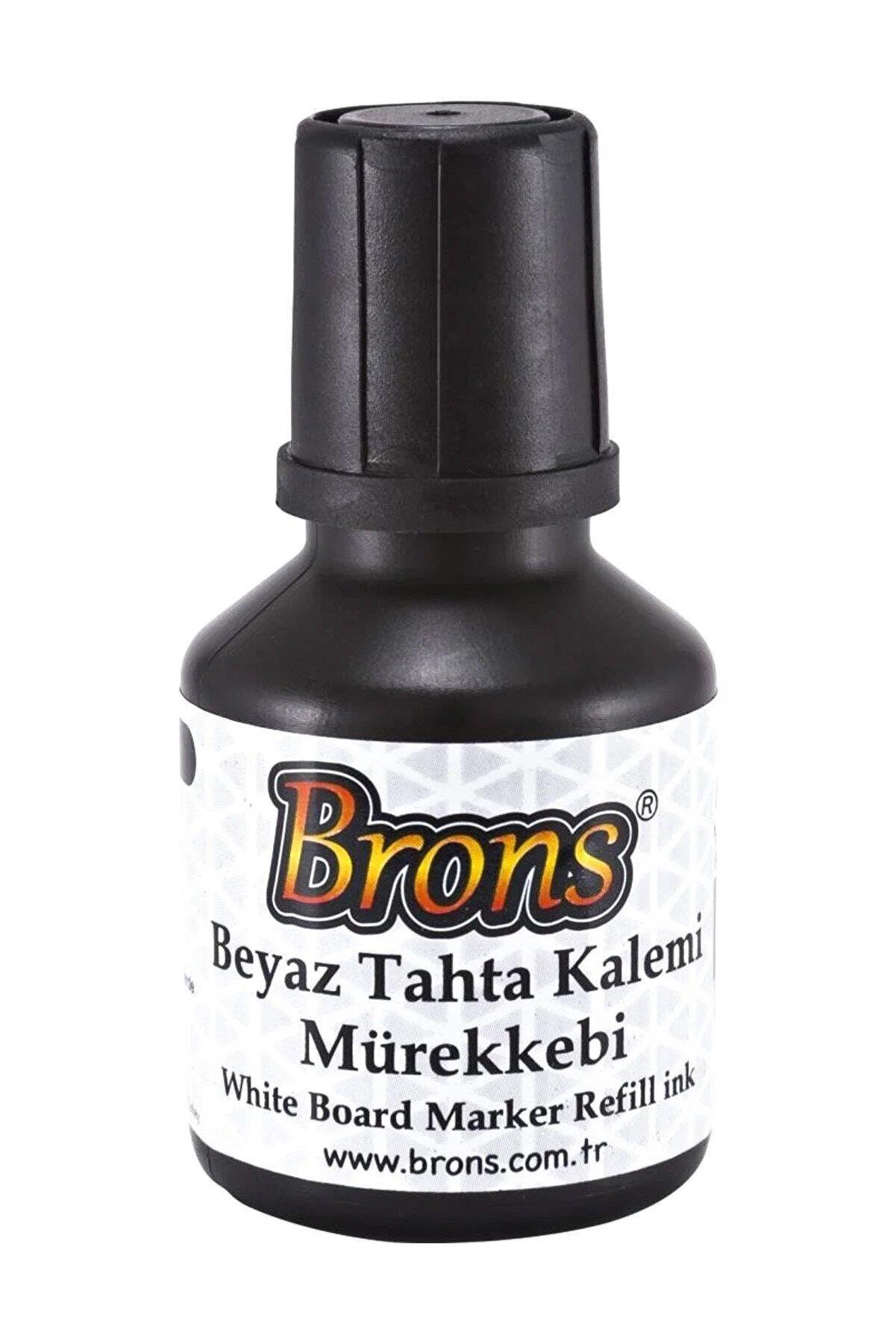 Brons Tahta Kalem Mürekkebi 30 CC Siyah Tahta Kalem Mürekkebi (12 Li Paket)