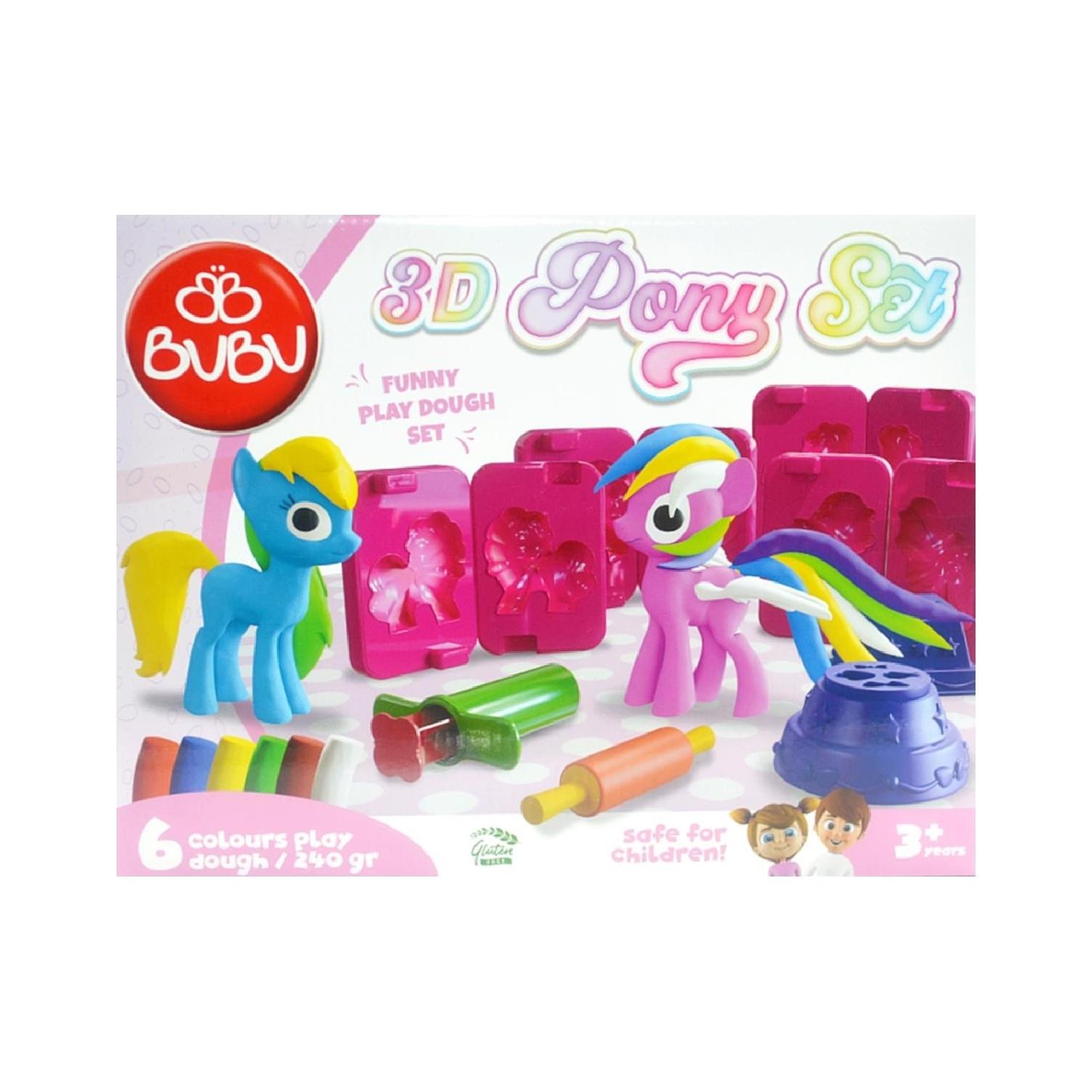 Bu-Bu 3D Unicorn Oyun Hamuru Kalıbı ve 6 Renk Oyun Hamuru Seti