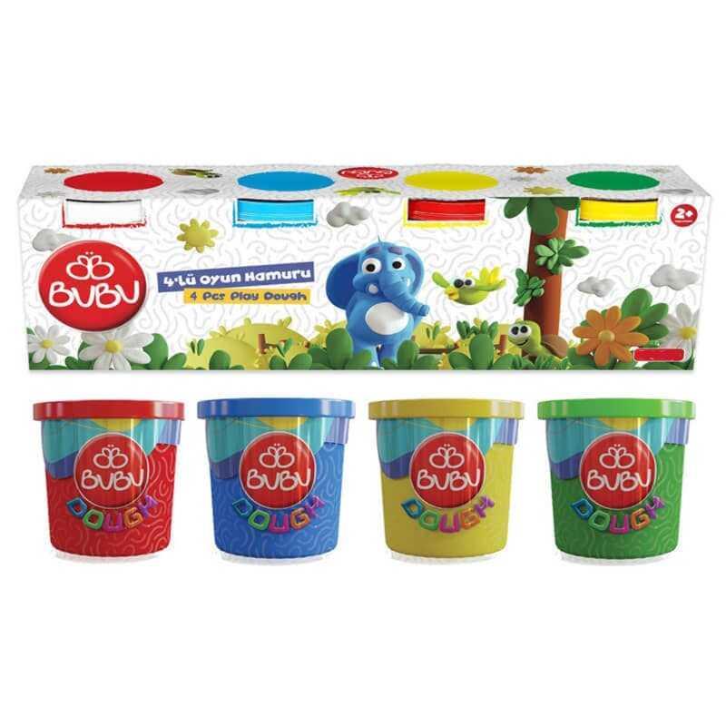 Bu-Bu Oyun Hamuru 4 x 100 Gram 4 Renk Oyun Hamuru