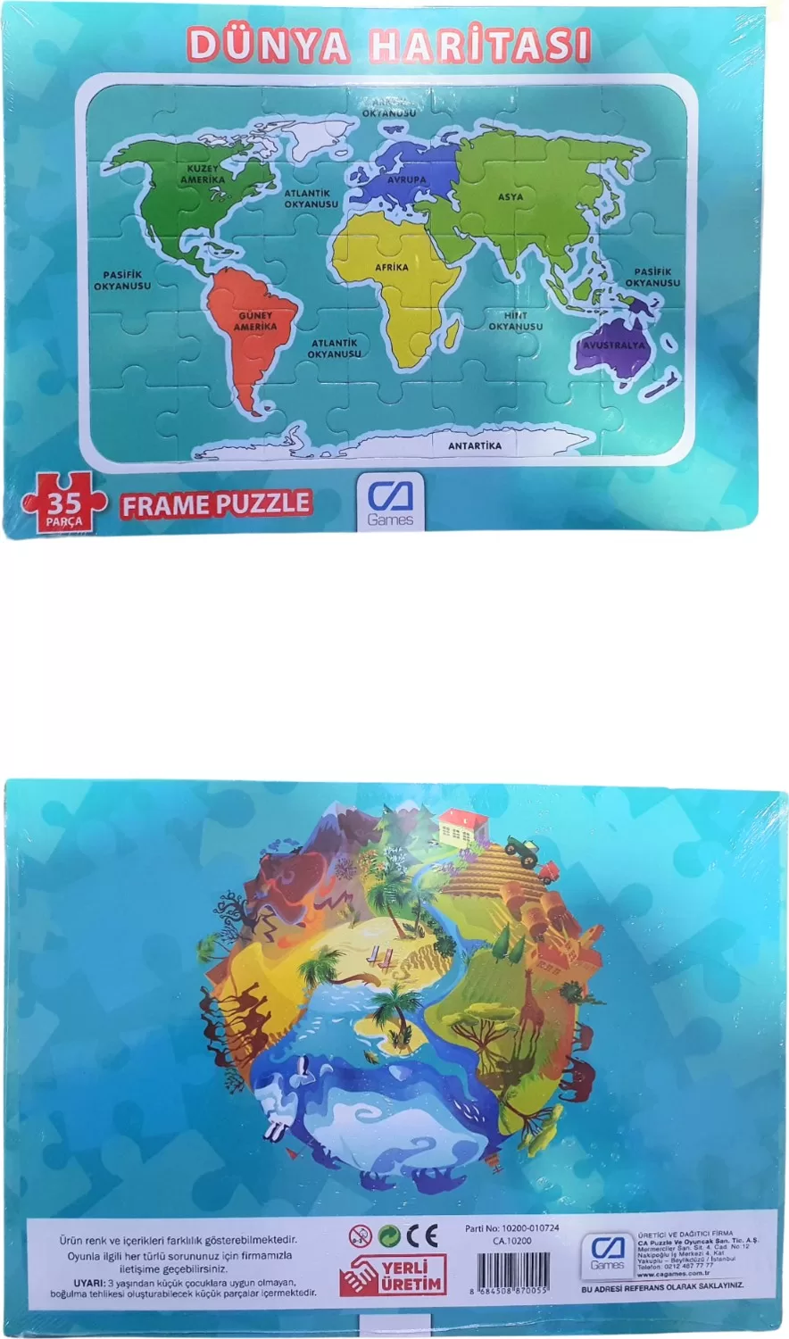 Ca Games Dünya Haritası Frame Puzzle 35 Parça