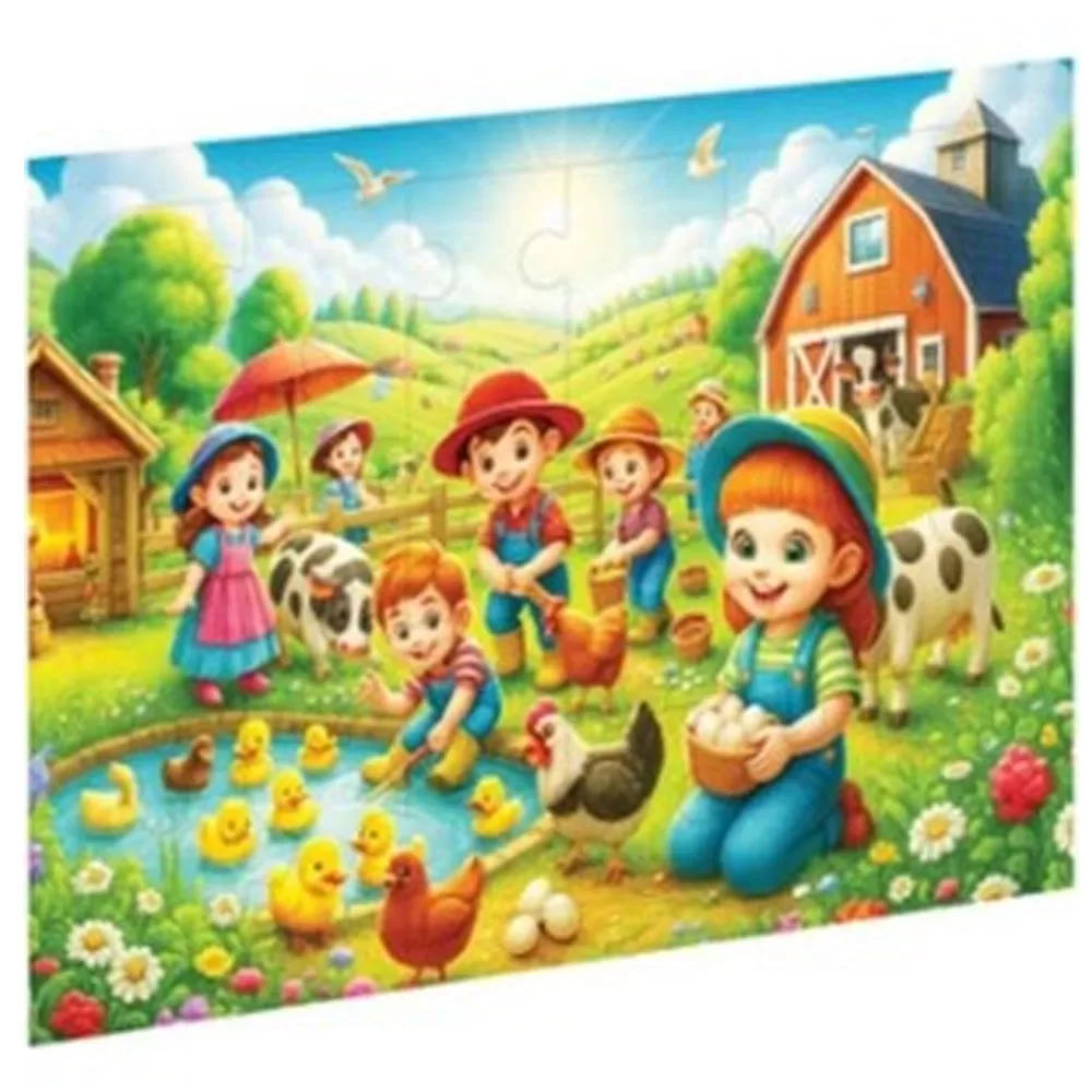 Ca Games Puzzle Çiftlikteki Çocuklar Ahşap
