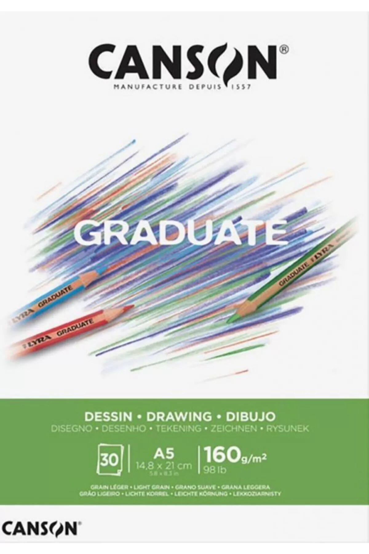 Canson Çizim Bloğu Graduate Dessın Beyaz 30 SY A5 160 GR