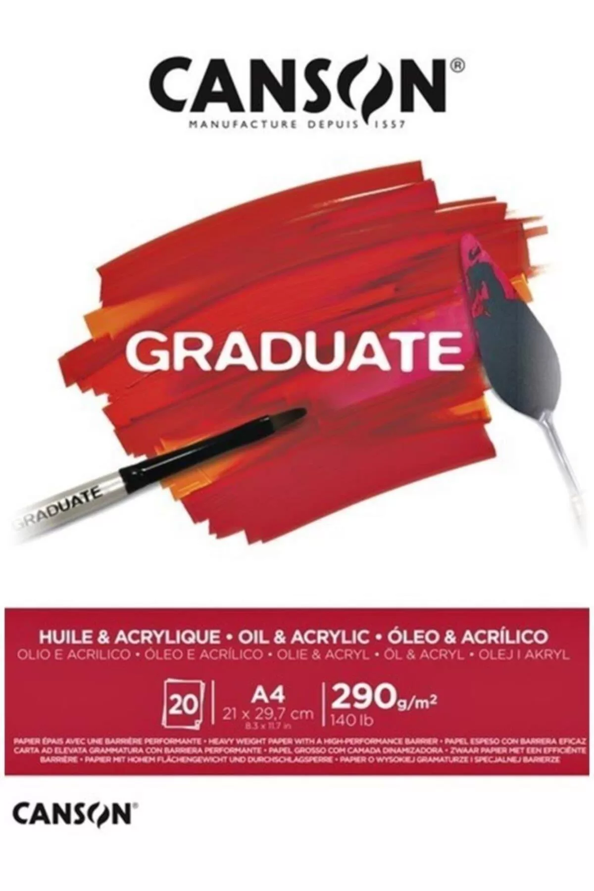 Canson Çizim Bloğu Graduate Yağlı Boya Ve Akrilik 20 SY A4 290 GR