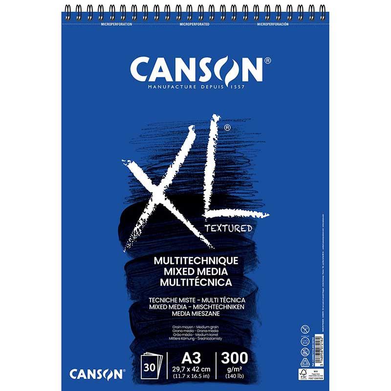 Canson Çok Amaçlı Çizim Defteri Spiralli CanXL Mix Media 3 Sayfa A3 300 Gram