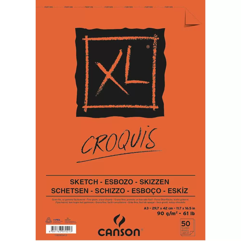 Canson Eskiz Croquıs XL 90 Gr Üsten Spiralli A3 50 Yaprak