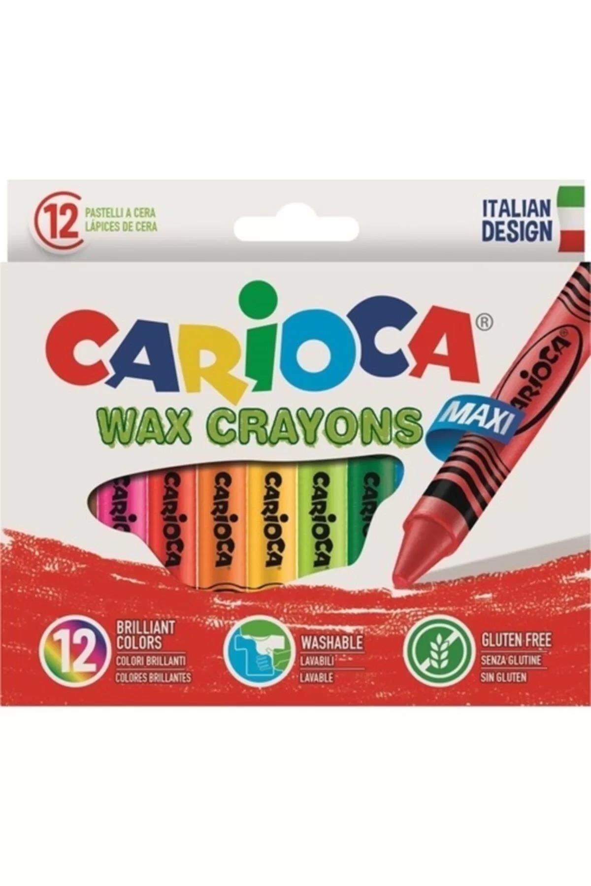 Carioca Jumbo Üçgen Elleri Kirletmeyen Yıkanabilir Pastel Boya Kalemi 12 Renk