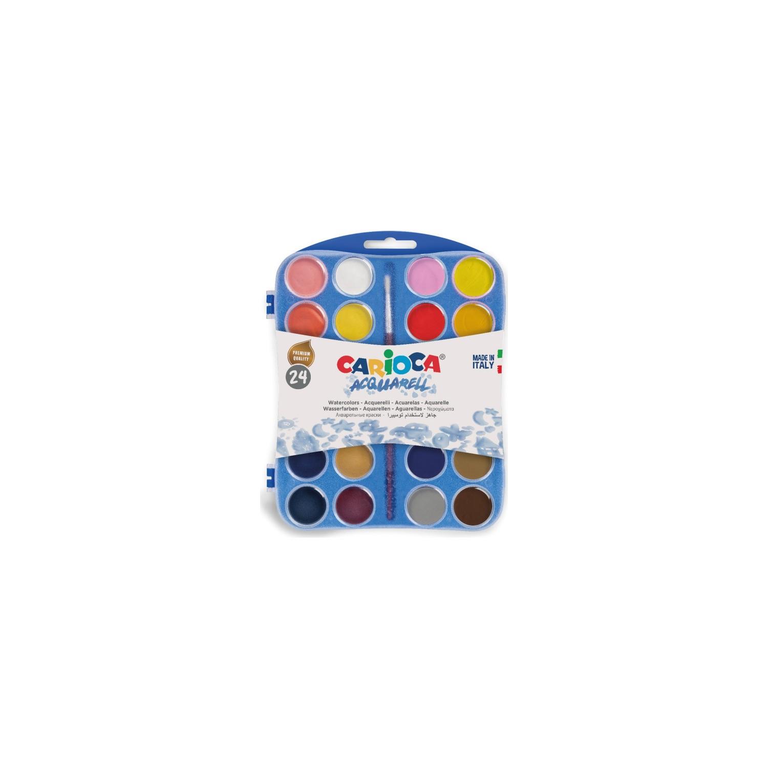Carioca Sulu Boya 30 MM Fırçalı 24 Renk Sulu Boya