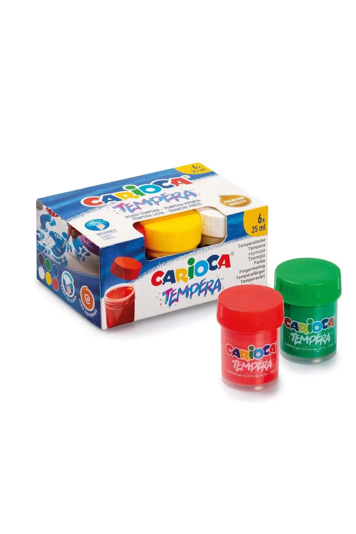 Carioca Tempera Suluboya Süper Yıkanabilir 6 Renk 25 ML Suluboya