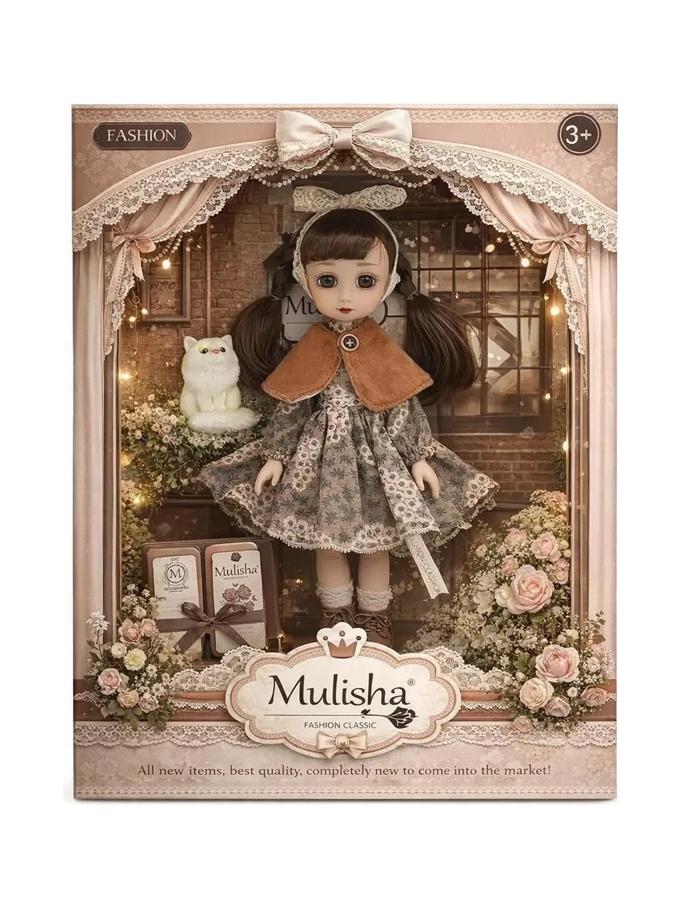 Ctoy Mulisha Fashion Classics Klasik Moda Oyuncak Bebek 30 cm – Pelerinli Vintage Tasarım