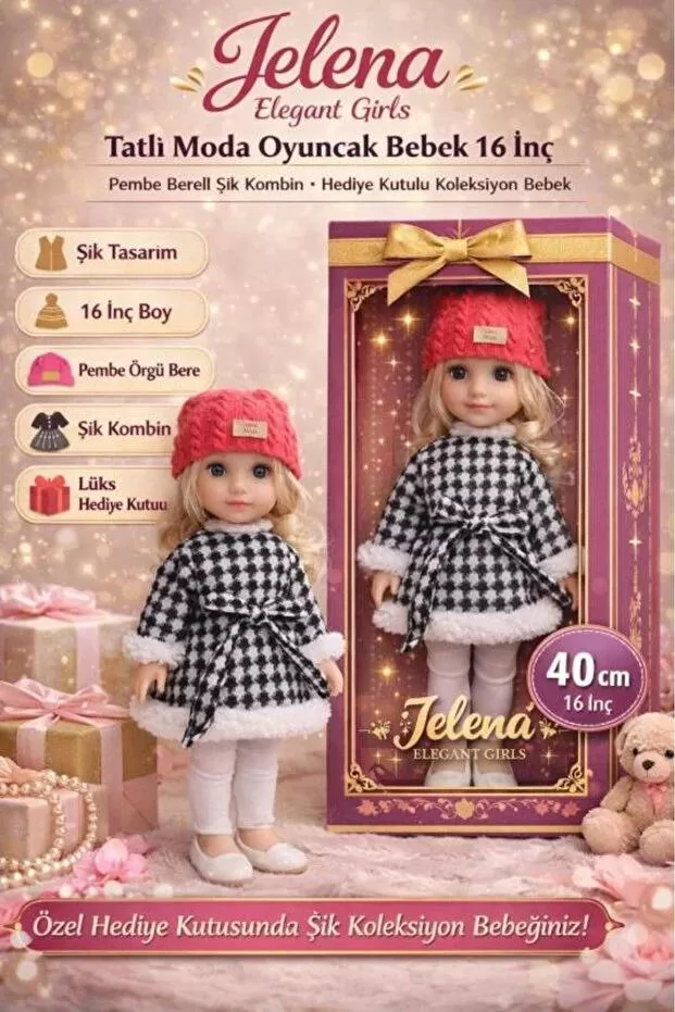 Ctoy Oyuncak Jelena Tatlı Moda Oyuncak Bebek 40 CM