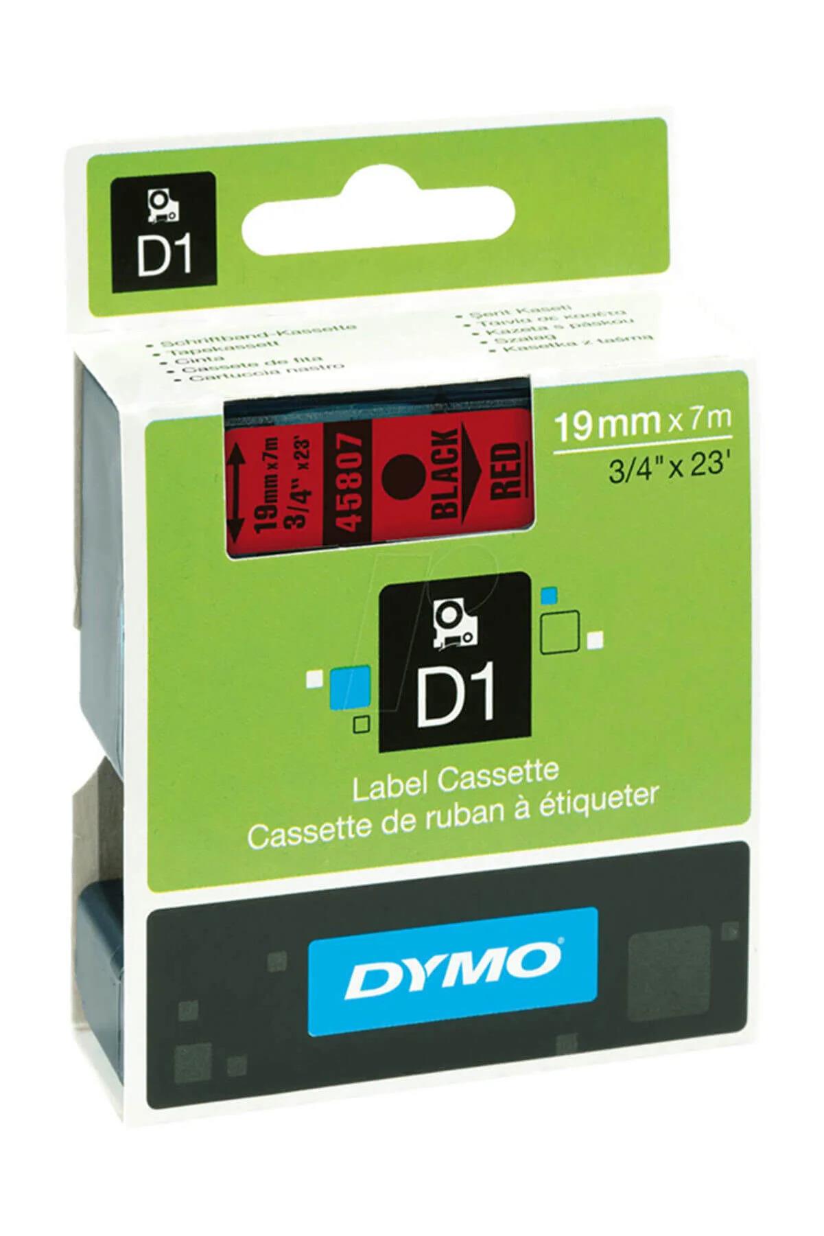 Dymo D1 Şerit 19 Mm x 7 Metre Kırmızı/ Siyah D1 Şerit Etiket Yedeği
