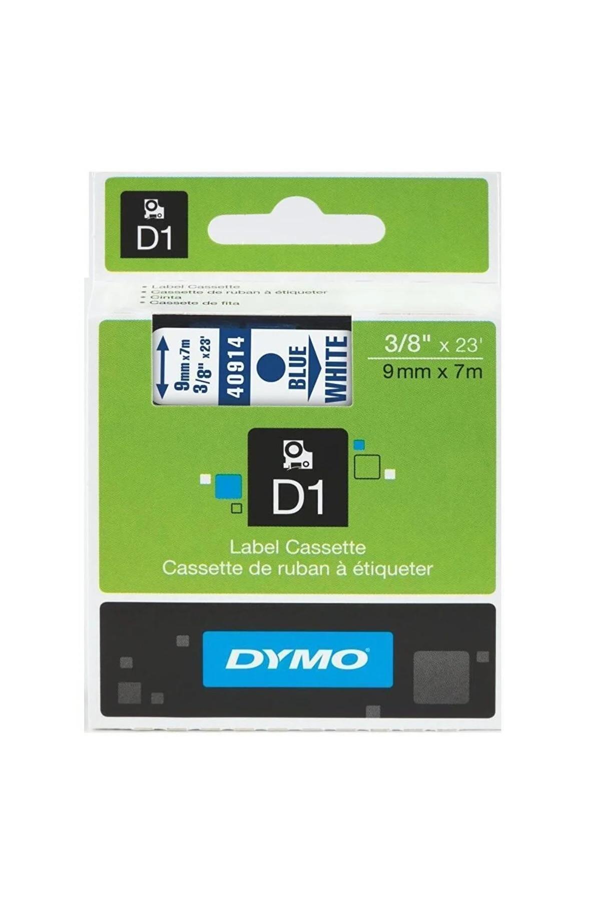 Dymo D1 Şerit 9 MM x 7 Metre Beyaz/Mavi D1 Yedek Şerit