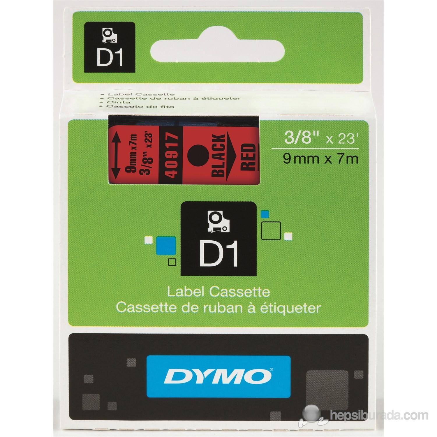 Dymo D1 Şerit 9 MM x 7 Metre Kırmızı/Siyah D1 Yedek Şerit