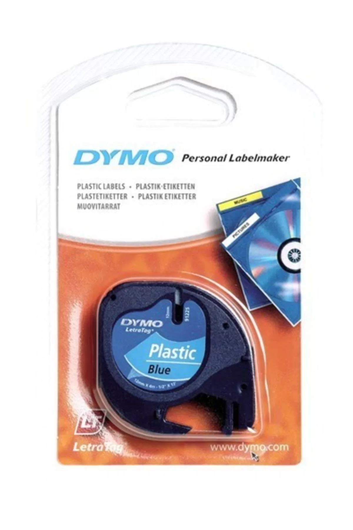 Dymo Letratag Şerit Plastik 12MM x 4 Metre Mavi