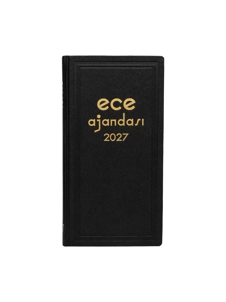 Ece Ajanda 2027 Yılı 17 x 33 CM Klasik Ciltli Ticari Ajanda - Kasa Ajandası Günlük Çizgili