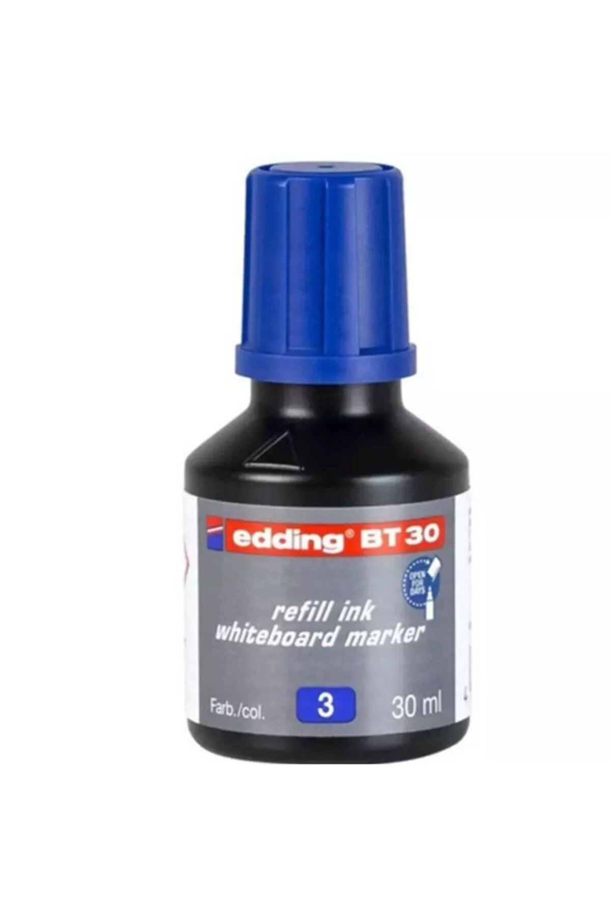 Edding Tahta Kalem Mürekkebi Damlalıklı 30 ML Mavi 2 Li Beyaz Tahta Kalem Mürekkebi