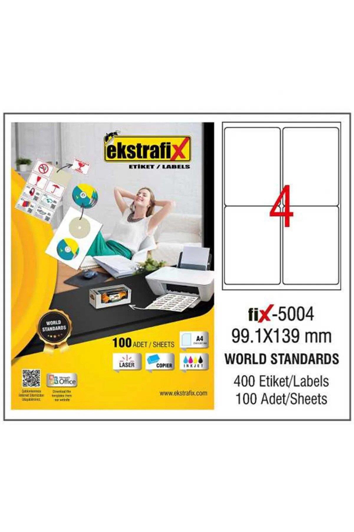 Ekstrafix Laser Etiket 99.1 x 139 MM Lazer Yazıcı Etiketi 100 Yaprak