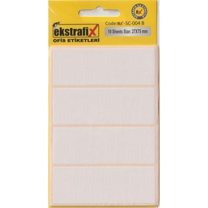 Ekstrafix Ofis Etiketi 27x75 MM Ofis Etiketi 10 Yaprak Beyaz