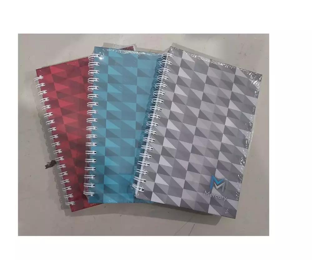 Elma Sert Kapak Defter Mermer Desen Ciltli 20x28 CM 200 Yaprak Kareli (Karışık Renk 1 Adet)