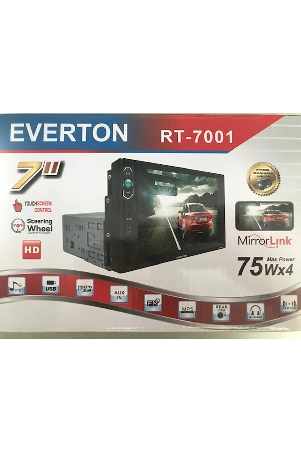 Everton 7" 75Wx4 Car Audio Player Full Hd Double Mp5-Fm Radio-Usb Uzaktan Kumanda Double Teyp