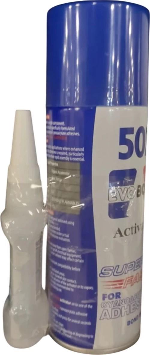 Evobond Japon Yapıştırıcı Sprey Aktivatör 400 ML Sprey -100 ML Yapıştırıcı Hızlı Yapıştırıcı