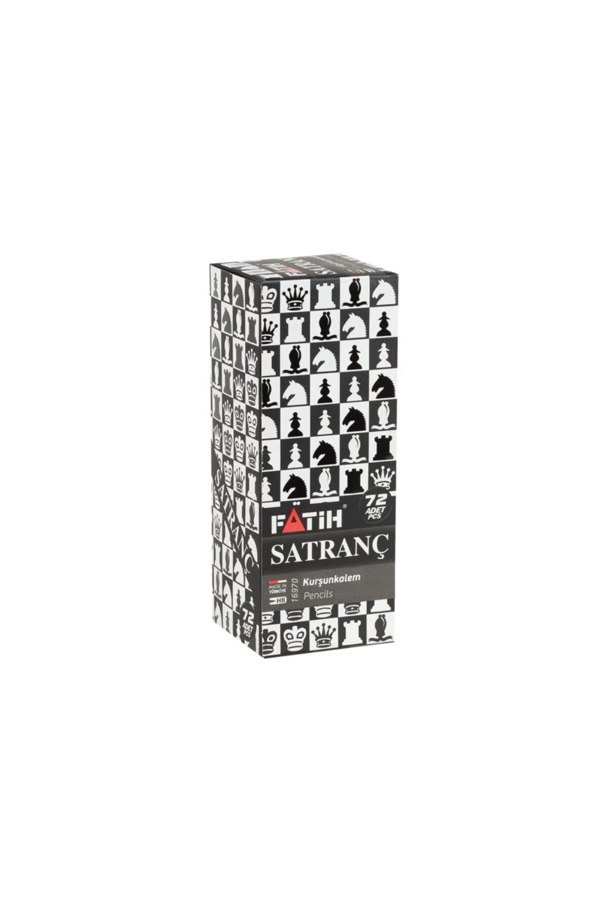 Fatih Kurşun Kalem Satranç Siyah Lata Silgili (72 Li Paket)