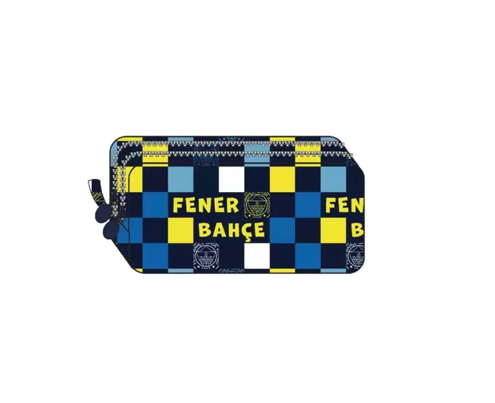 Fenerbahçe Dama Desen Kalem Çantası 2 Bölmeli Kalemlik