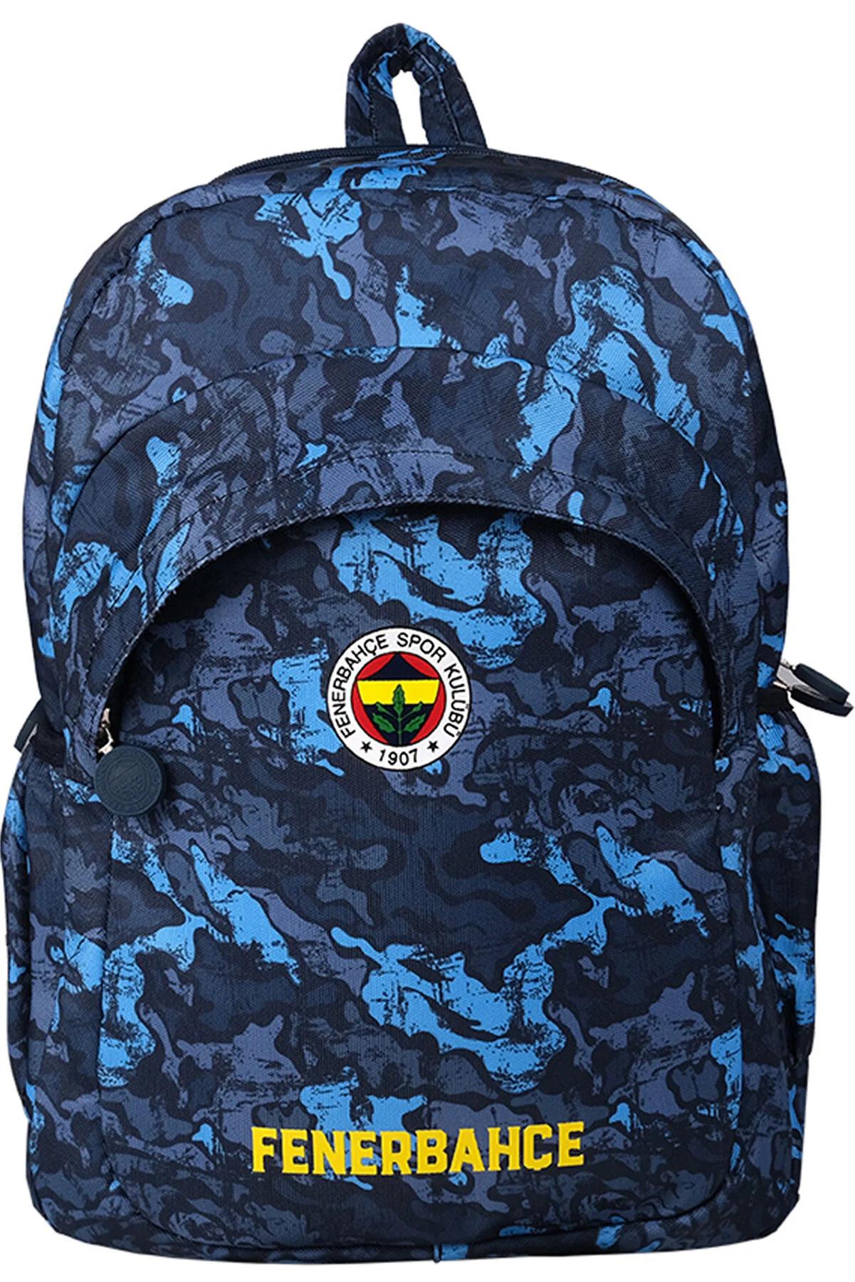 Fenerbahçe Lisanslı Kaligrafik Desen 2 Bölmeli Okul Sırt Çantası