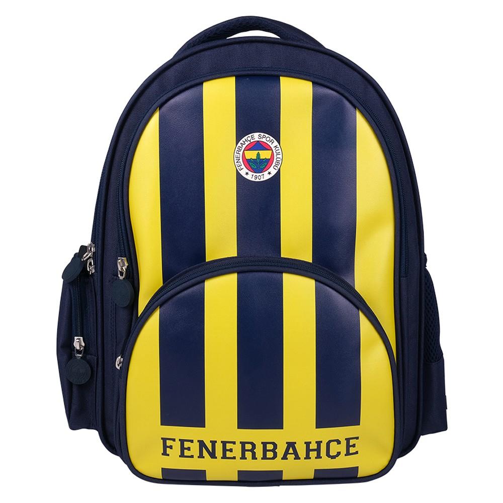 Fenerbahçe Lisanslı Suni Deri 3 Bölmeli Okul Çantası