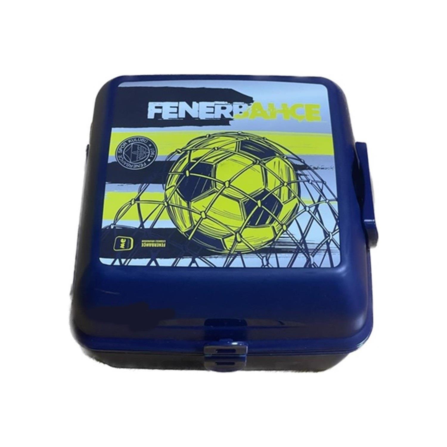 Fenerbahçe Plastik Beslenme Kabı Çatal Kaşıklı 4 Bölmeli Beslenme Kabı