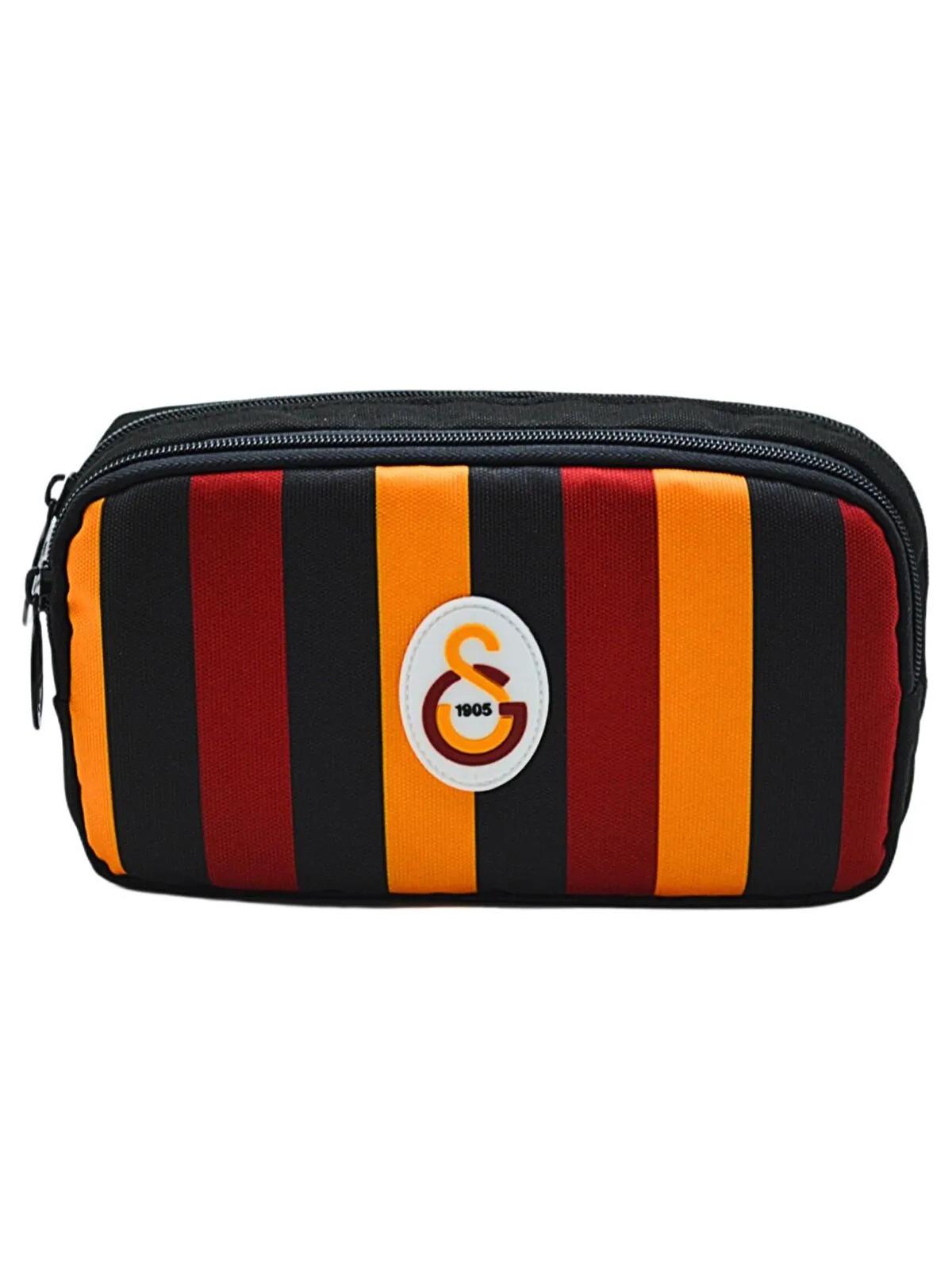 Galatasaray 2 Bölmeli Çucuklu Desenli Kalemlik Kalem Çantası