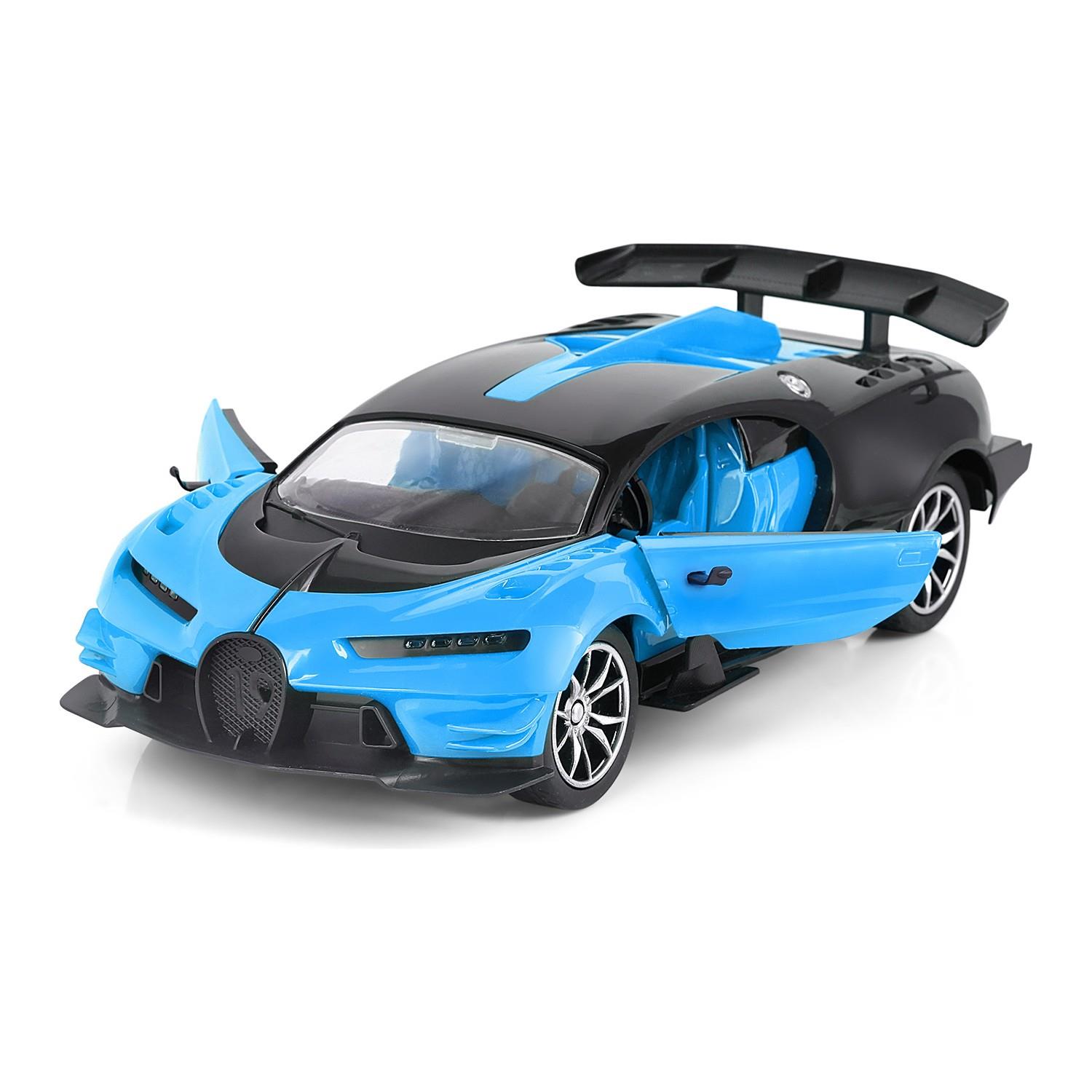 Galtoys 1:16 Şarjlı Bugatti Mavi Kapı Açılan Şarjlı Uzaktan Kumandalı Bugatti