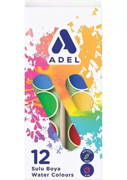 Genel Faber Castell Adel Sulu Boya 28mm 12 Renk