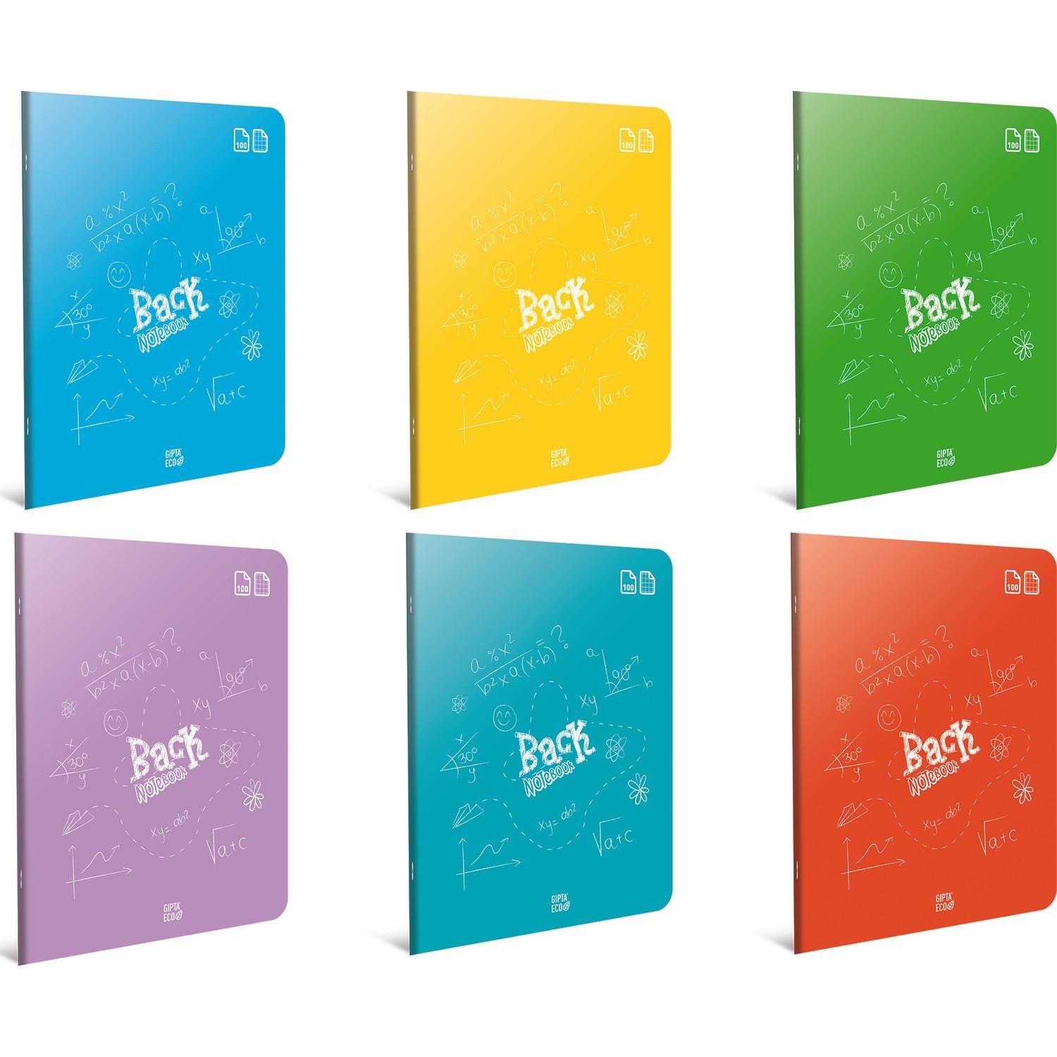Gıpta Back Tel Dikiş Plastik Kapak Defter A5 40 Yaprak Kareli (12 Li Paket)