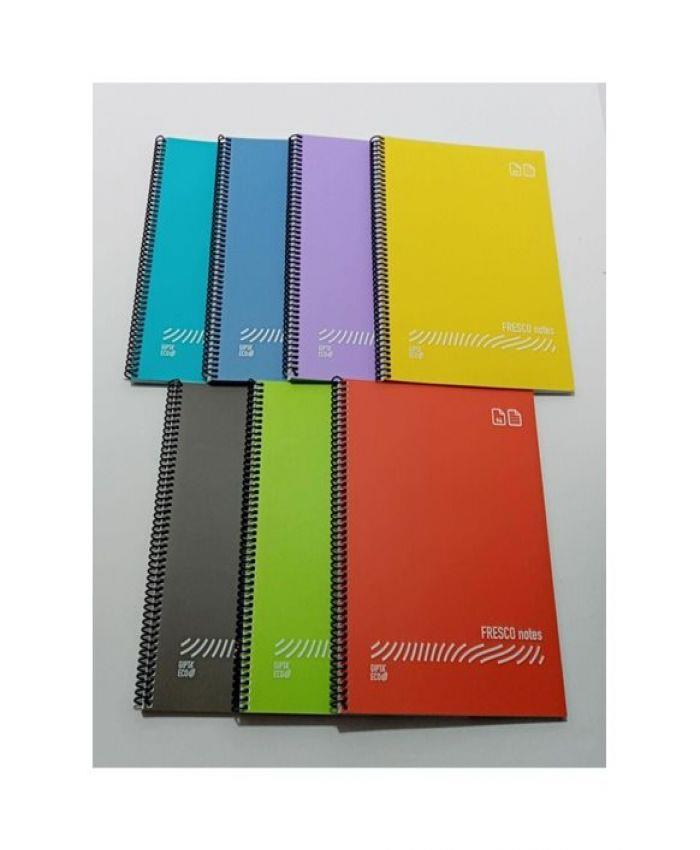 Gıpta Fresco Spiralli Plastik Kapak Defter A4 96 Yaprak Çizgisiz Defter (12 Li Paket)