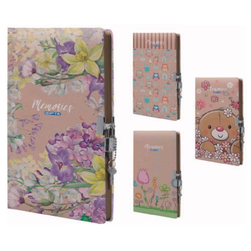 Gıpta Hatıra Defteri Dikişli Kraft Kapak 14x20 CM 96 Yaprak Kilitli Hatıra Defteri (1 Adet)