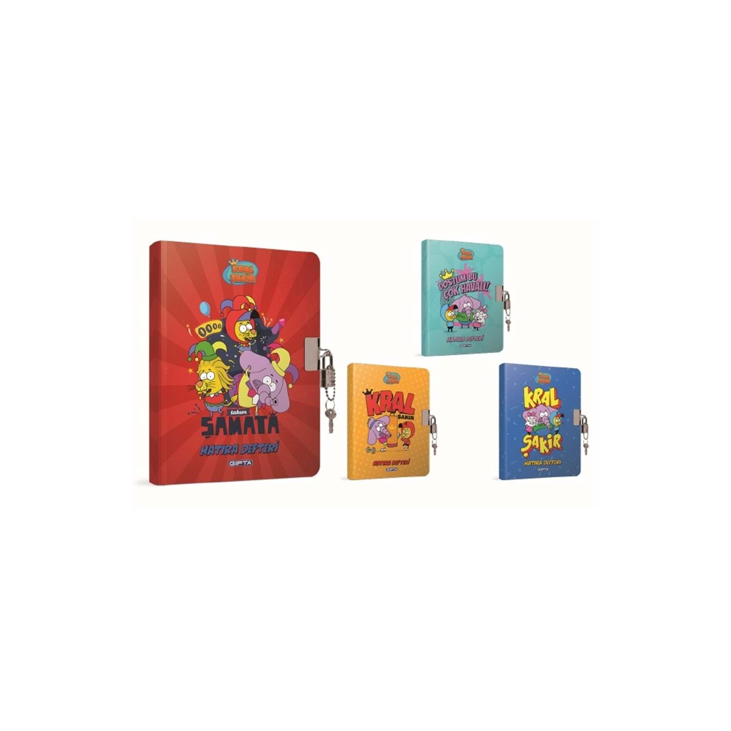 Gıpta Kral Şakir Kilitli Dikişli Sert Kapak 14x20 CM 96 Yaprak Hatıra Defteri (1 Adet)