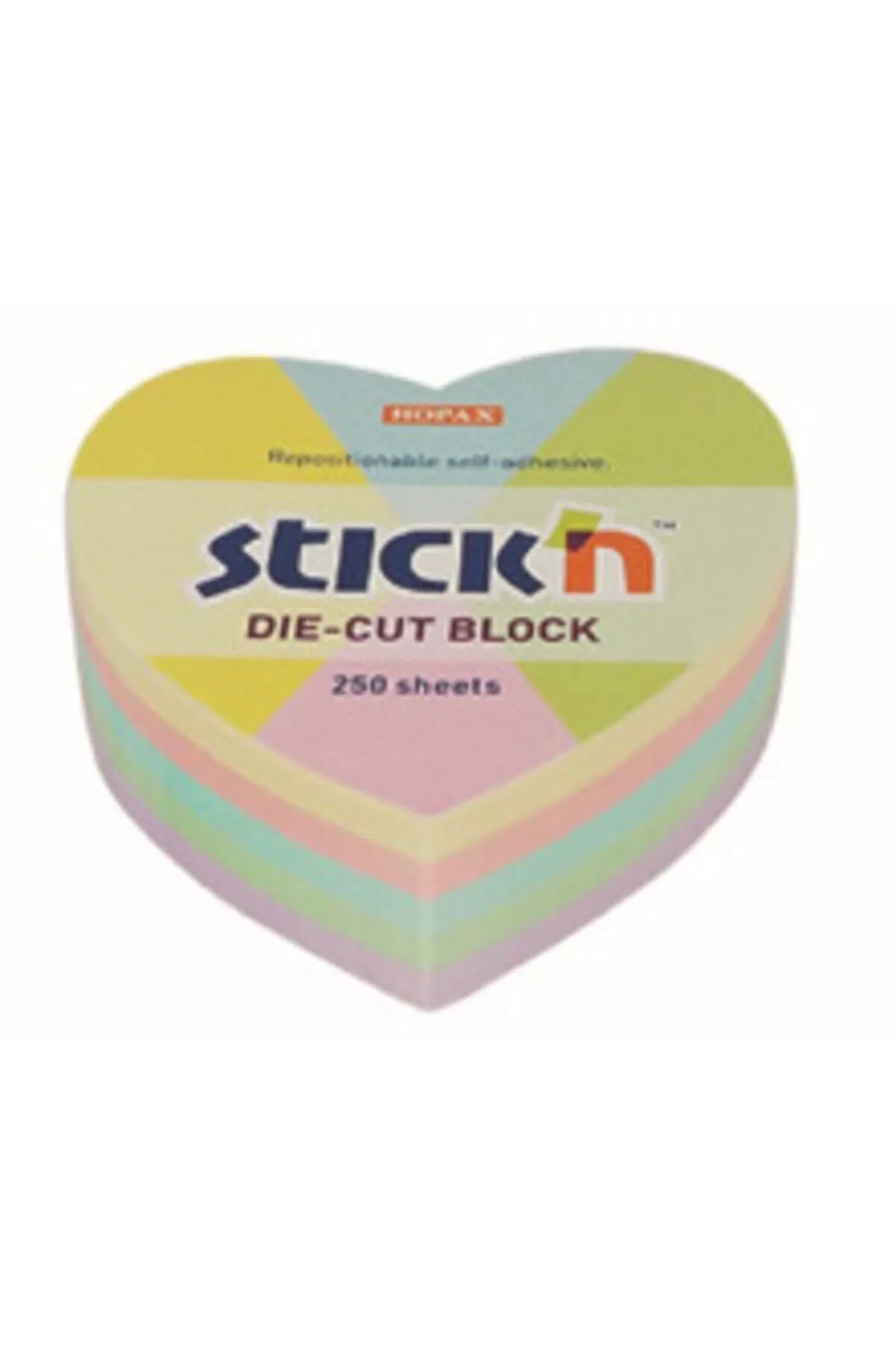 Gıpta Stickn 64x67 mm Pastel Renkler Kalp Desenli Yapışkanlı Not Kağıdı