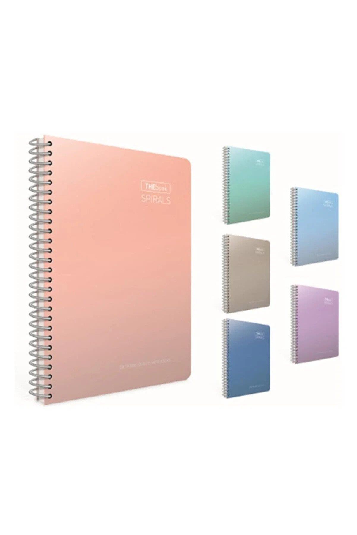Gıpta Thebook Spiralli Sert Kapak Defter A4 100 Yaprak Kareli (Karışık Renk 1 Adet)