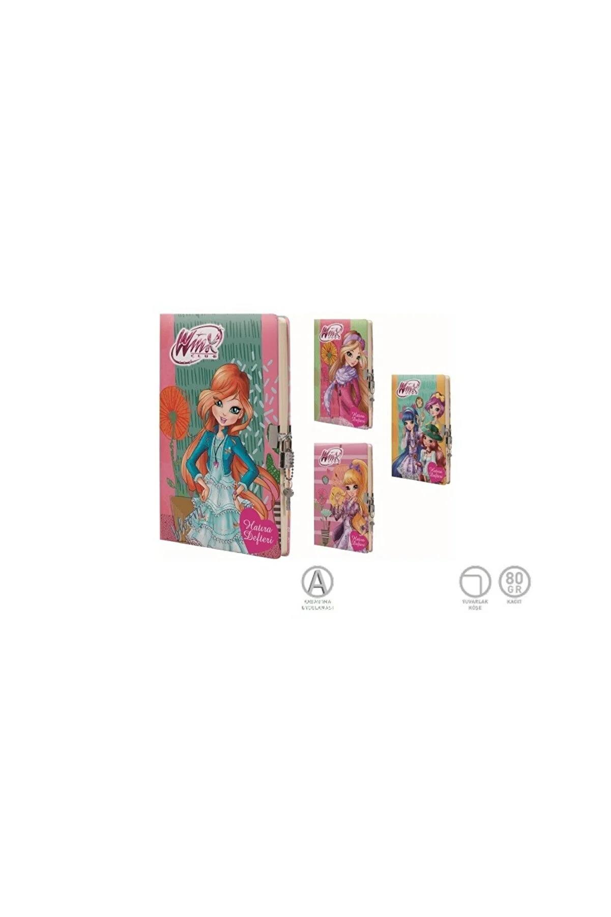 Gıpta Winx Kilitli Dikişli Sert Kapak 14x20 CM 96 Yaprak Hatıra Defteri (1 Adet)